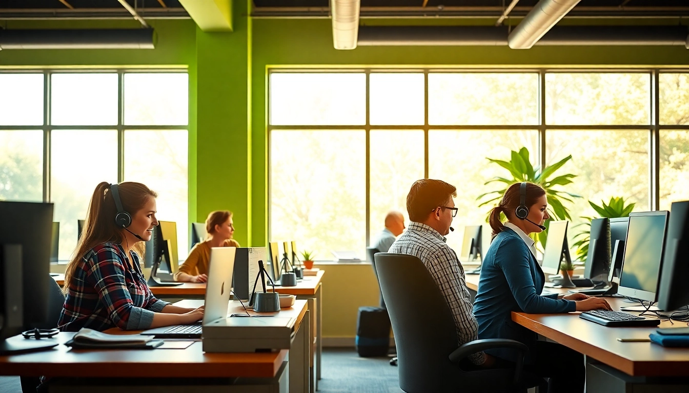 Engaged agents at Tijuana call centers providing exceptional customer support in a lively environment.