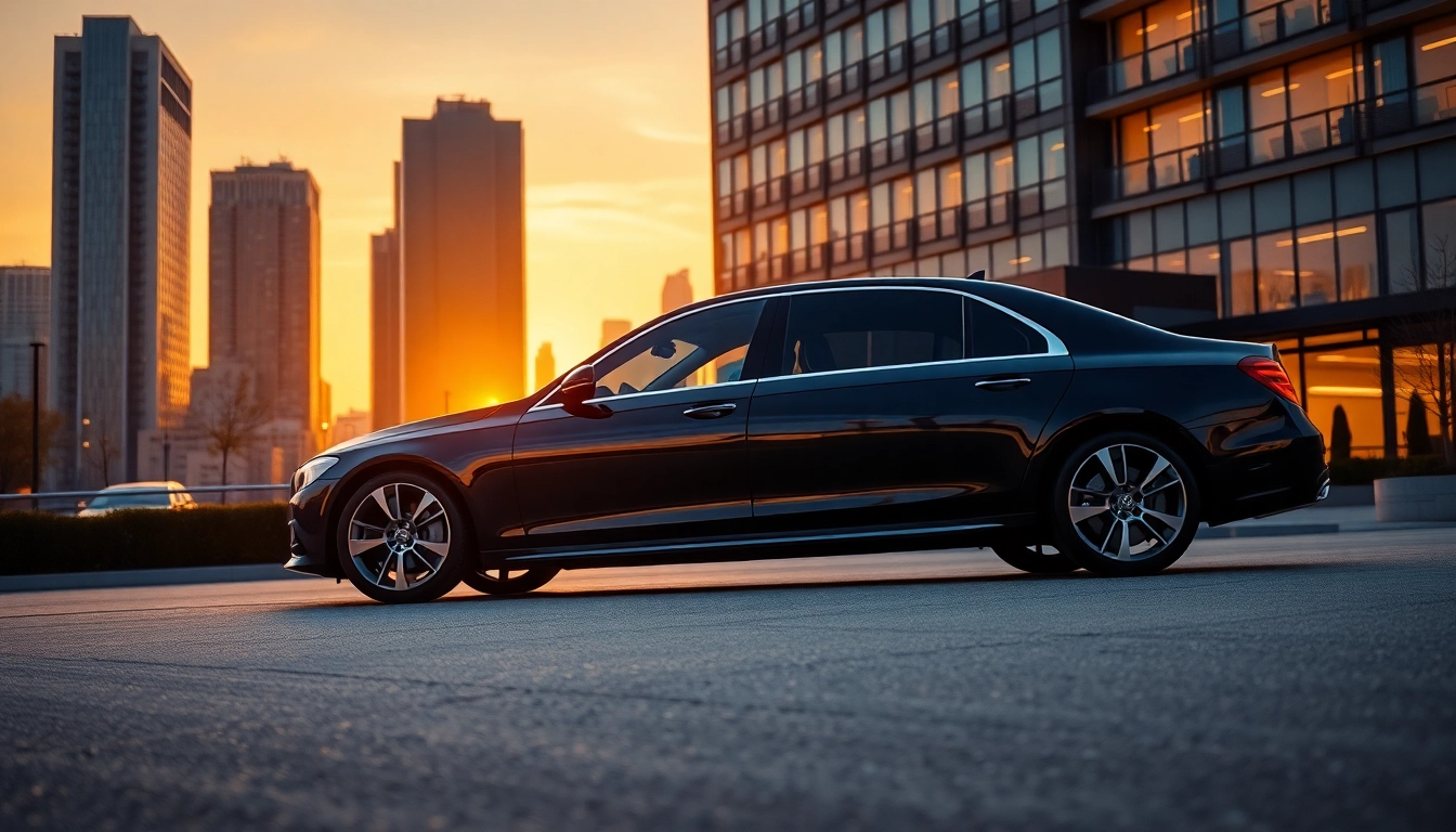 Experience professional chauffeur service Vancouver with a luxury black sedan ready at a grand hotel.