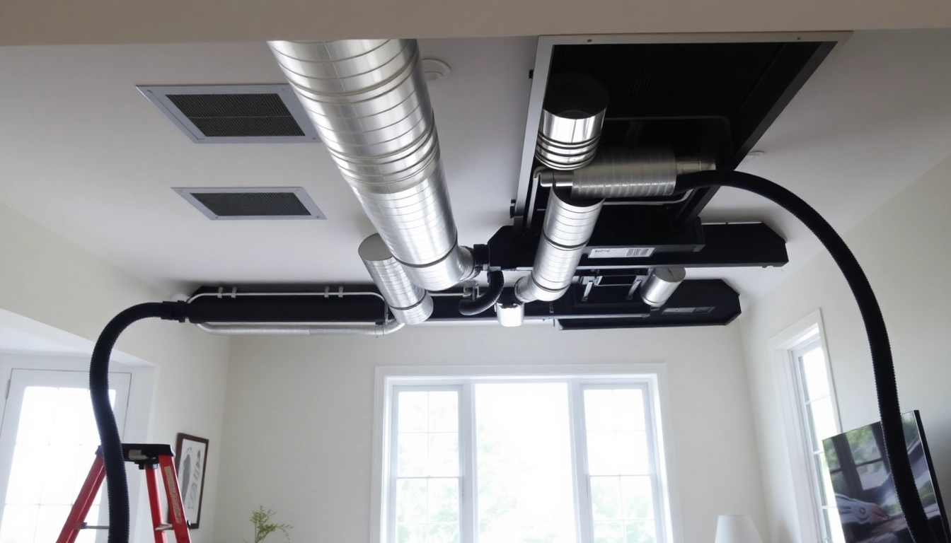 Expert air duct cleaning in Salt Lake City, Utah, showcasing a technician using professional tools.