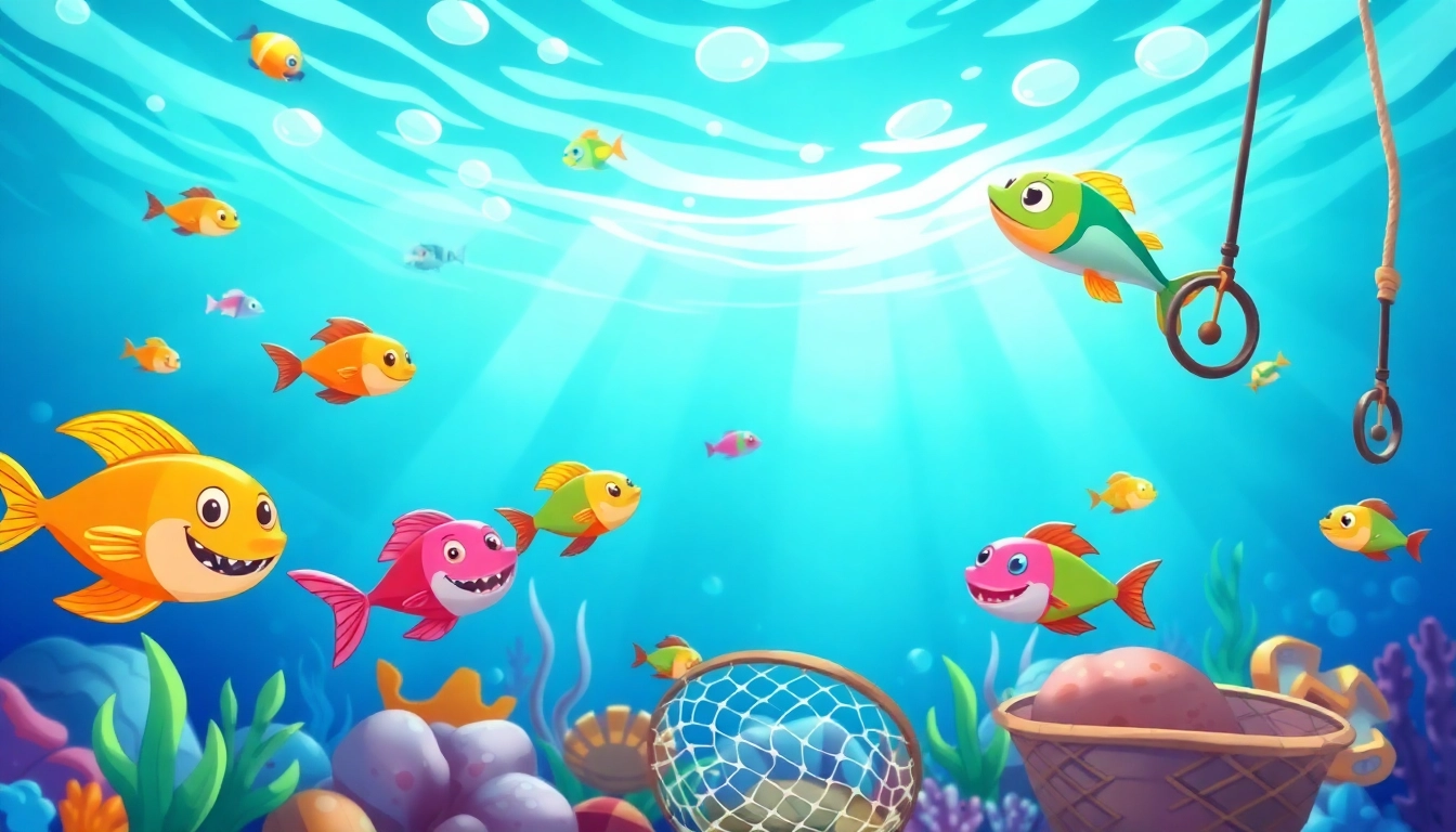 Engage in the thrilling experience of slot tembak ikan online with colorful fish illustrations and action-packed visuals.