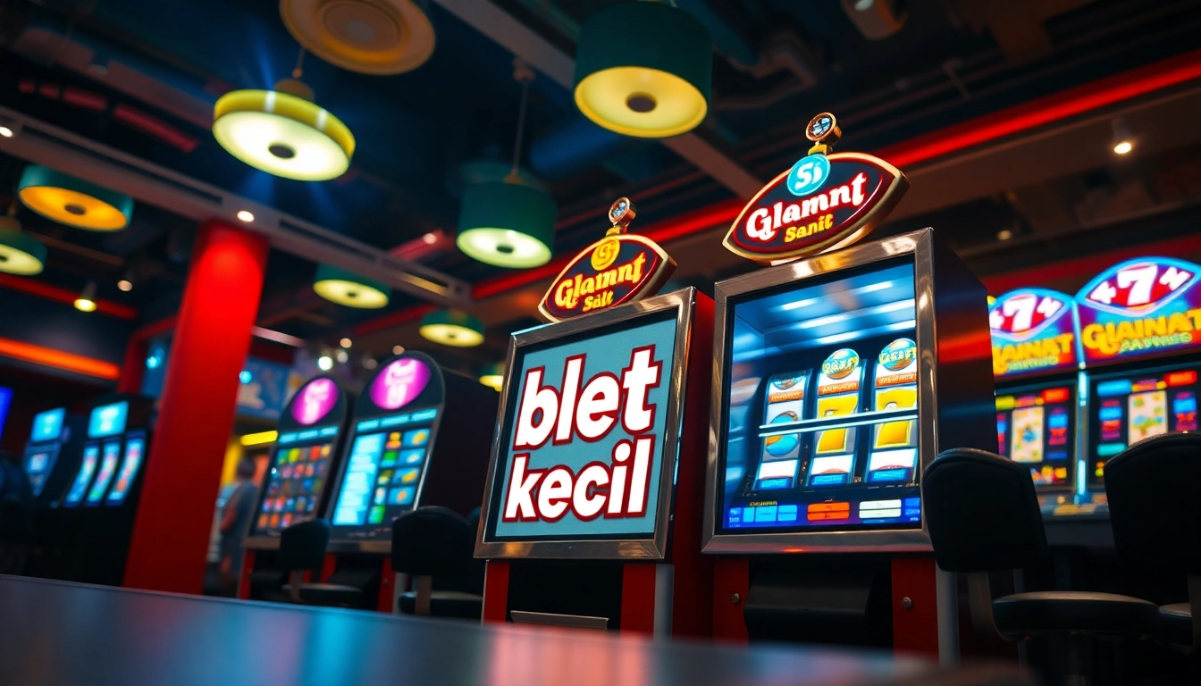 Spin the slot bet kecil machine for exciting wins at a vibrant casino.