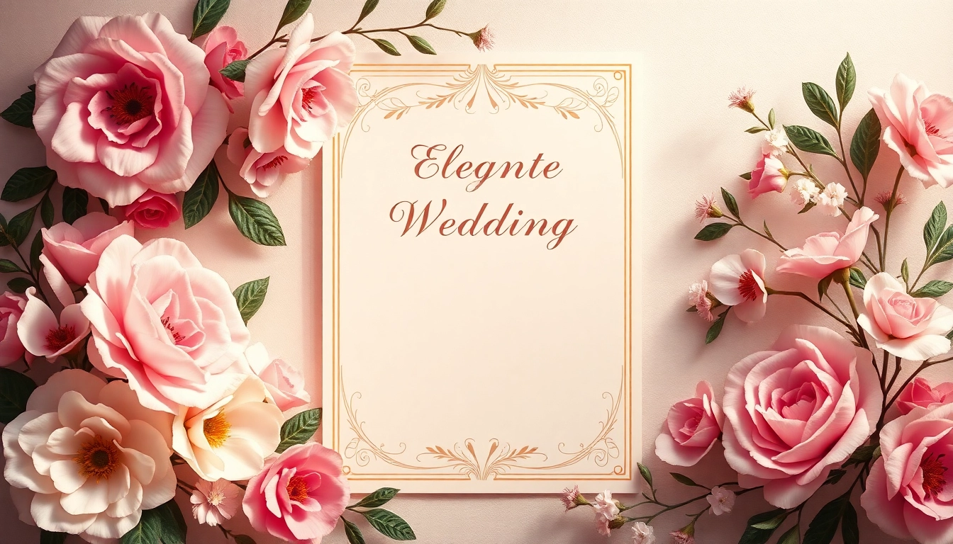 Create a stylish invitation adorned with floral designs, perfect for weddings or special celebrations.