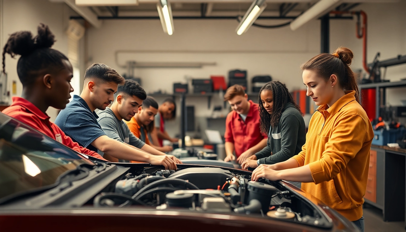 Students actively learning at a trade school in Knoxville, TN, showcasing hands-on training in vocational skills.