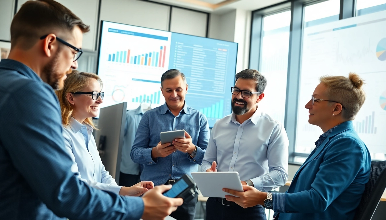 Conducting competitive analysis with a professional team in a modern office environment.