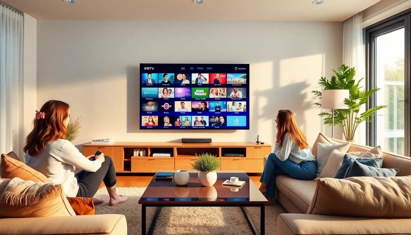 Experience seamless streaming with the 24h IPTV test in a modern living room setting.
