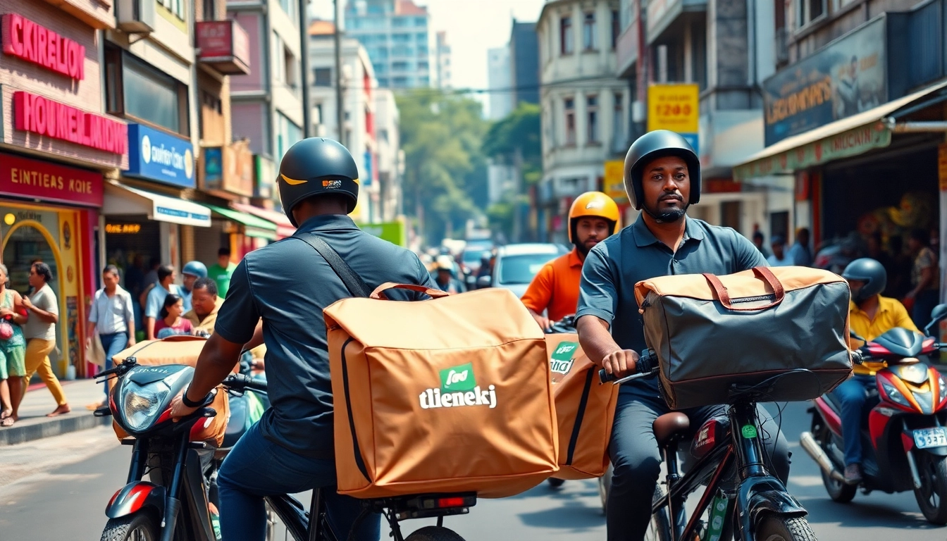 Drivers using delivery apps in Lagos navigating busy city streets efficiently.