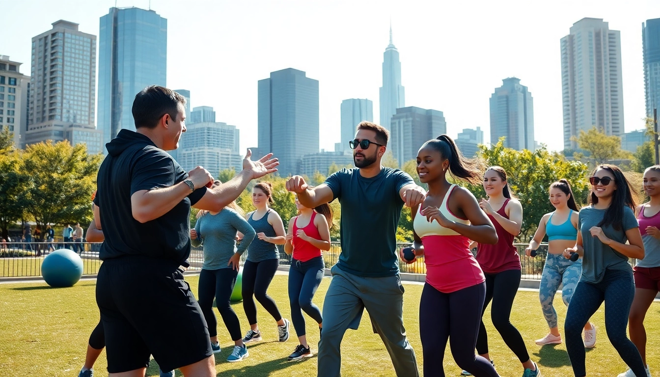 Engaged personal trainer conducting a workout session in Downtown Jersey City.