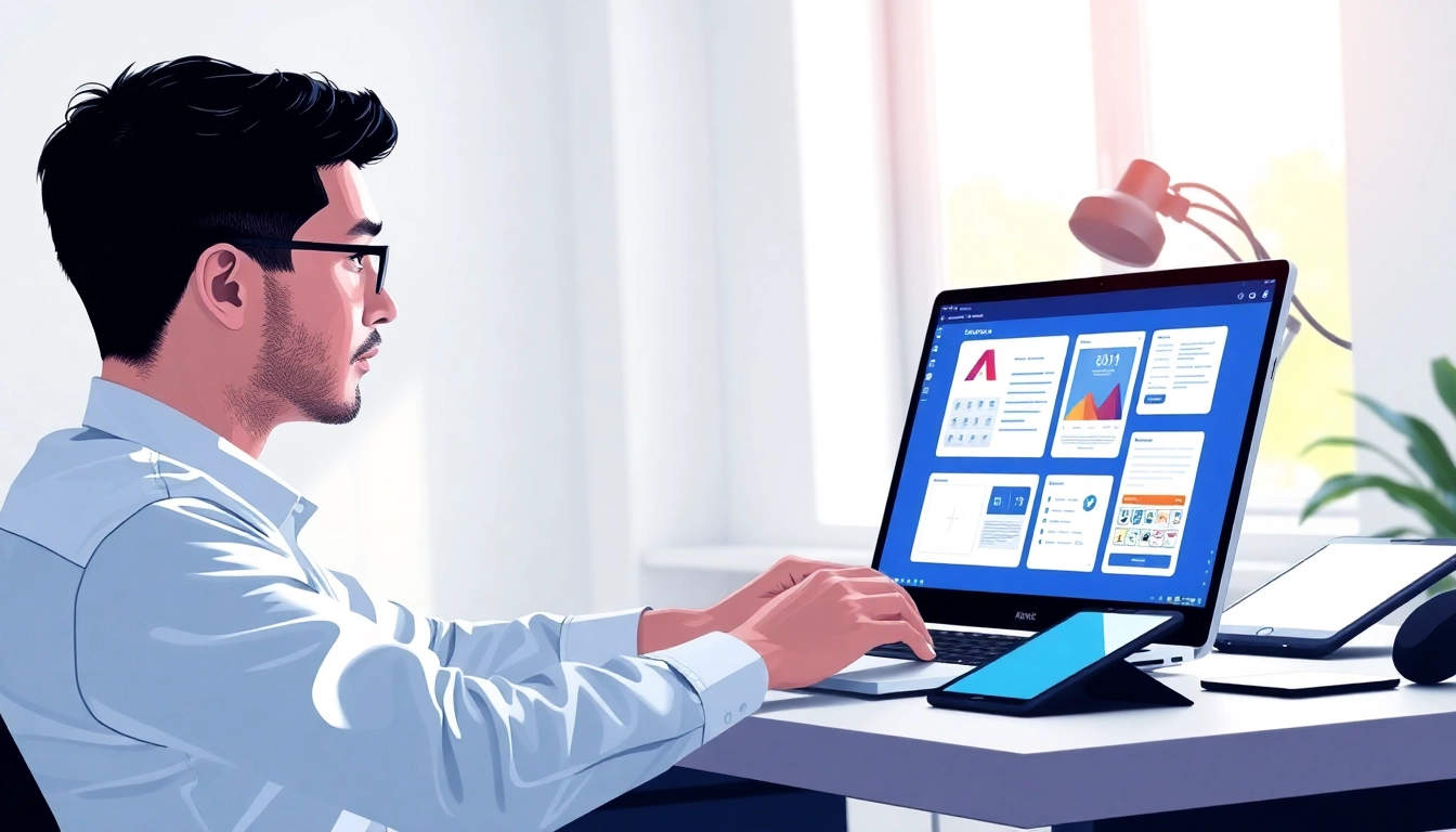 Creating innovative AI design solutions in a modern workspace
