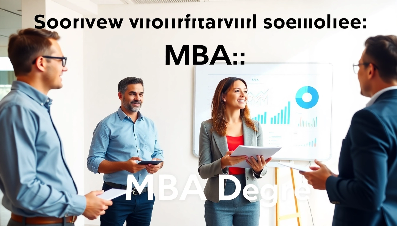 Learn how to buy MBA degree while professionals discuss strategies in a modern office.