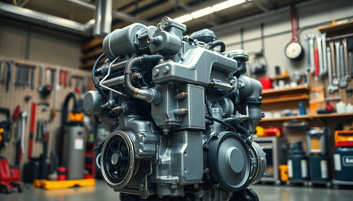 Browse cummins isx engine for sale within a professional garage setting showcasing engine details.