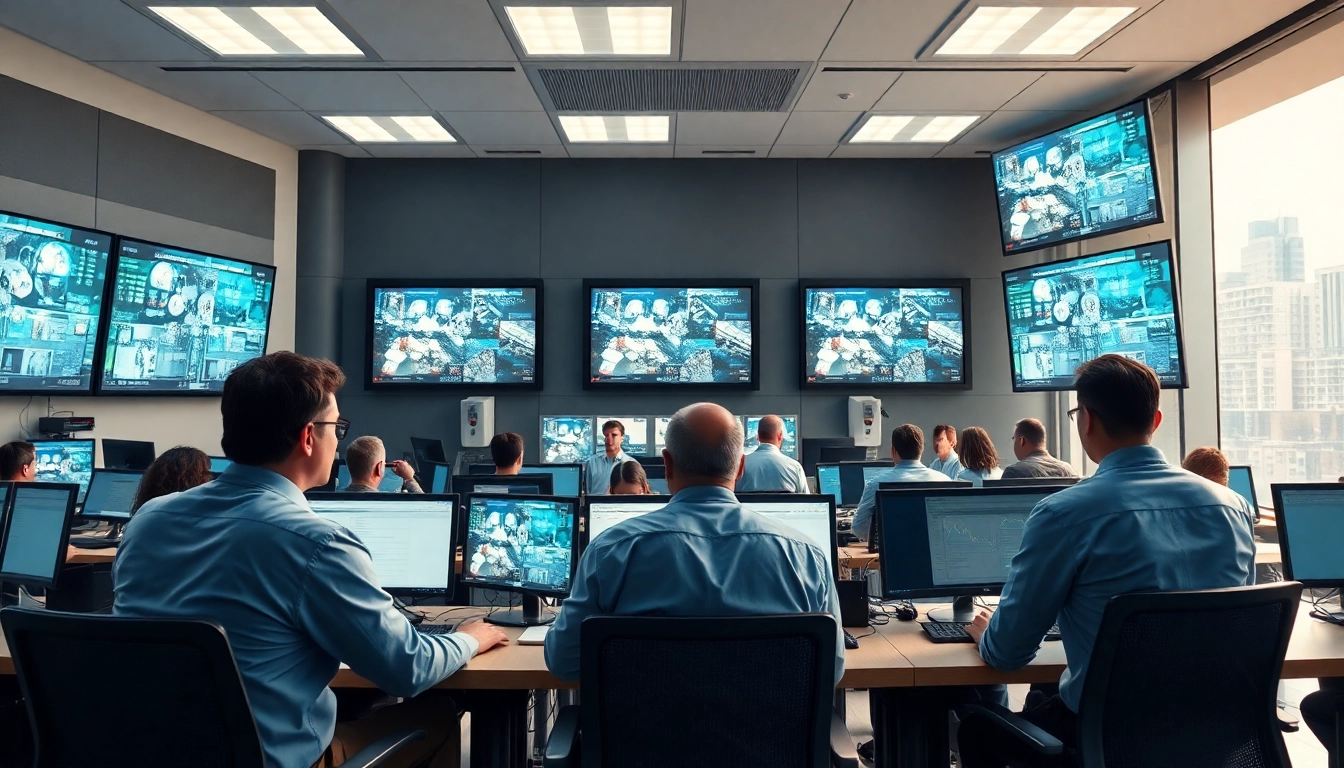 Monitor real-time safety alerts in a dynamic urban safety center showcasing advanced technology.