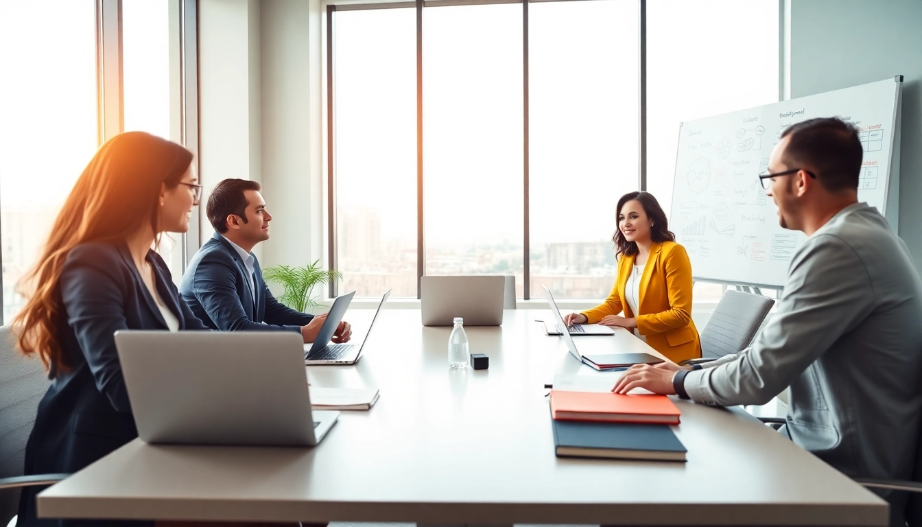 Engaging small business subscription strategies being discussed in a vibrant office setting.