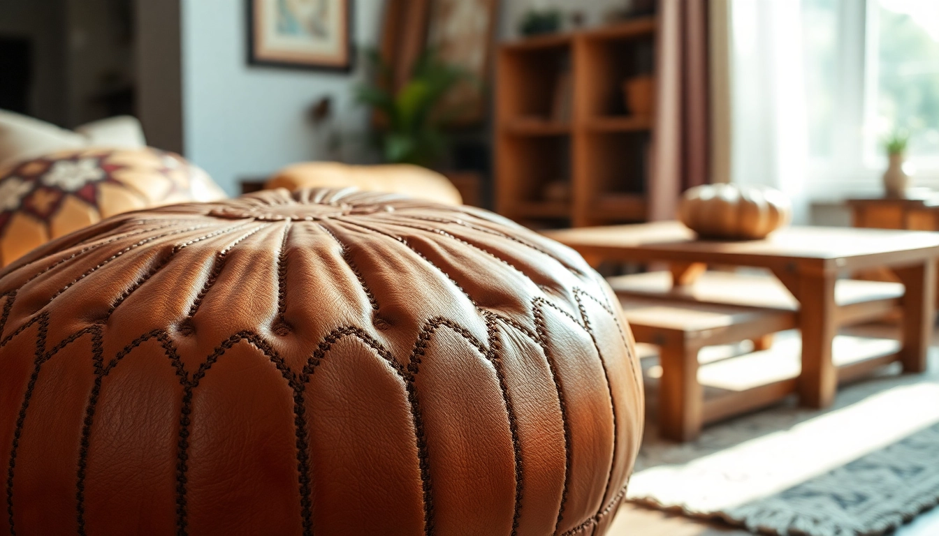 Discover handcrafted leather poufs and ottomans at http://labboho.com/collections/leather-poufs-ottomans, showcasing Moroccan craftsmanship.