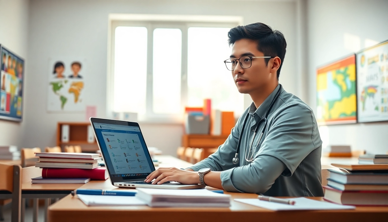 Medizinstudium ohne Aufnahmeprüfung: Engagierter Medizinstudent fokussiert auf seine Studienunterlagen.