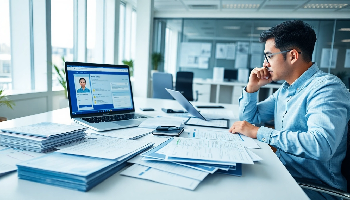 Streamlining document verification processes with professional tools in a modern workspace.