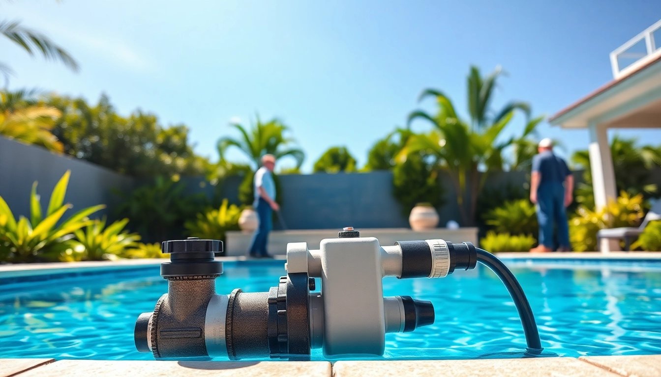Engaging swimming pool service Pinellas County showcasing professional maintenance in a vibrant backyard.