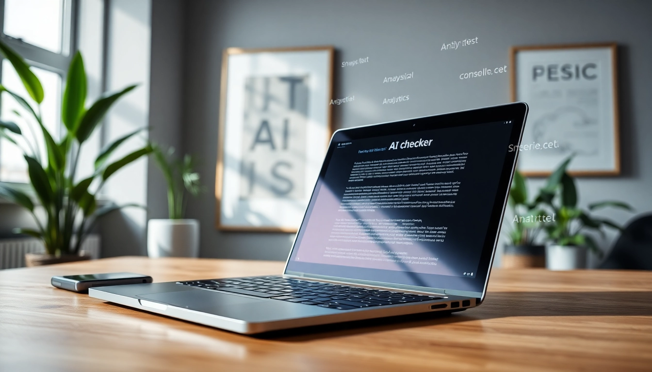 Analyze AI-generated content effectively with a modern ai checker tool on a laptop.