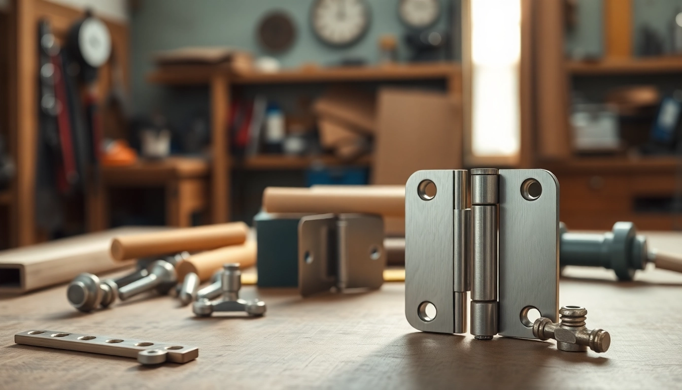 Showcasing various Cabinet Hinge Manufacturers' products in a workshop setting