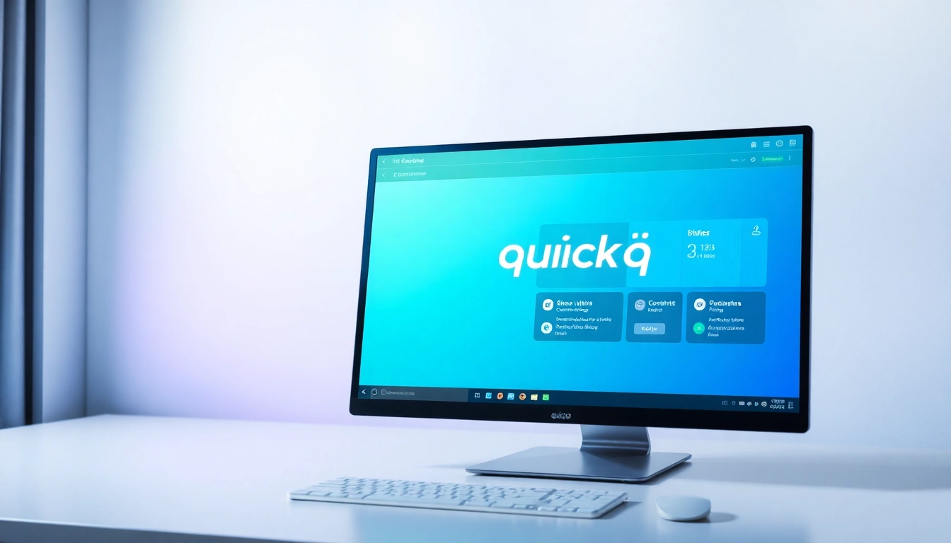 Download quickq下载 application interface showcasing user-friendly features on a desktop.