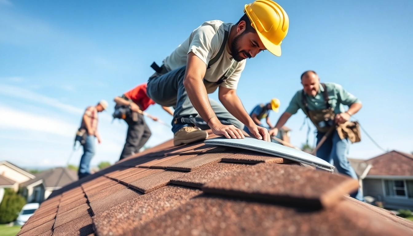 Local roofers near me repairing a residential roof showcase expert workmanship and community commitment.