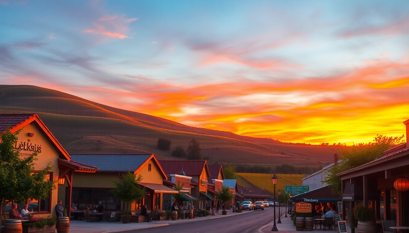 Experience the scenic beauty of Clarksburg, showcasing vineyards and charming streets.