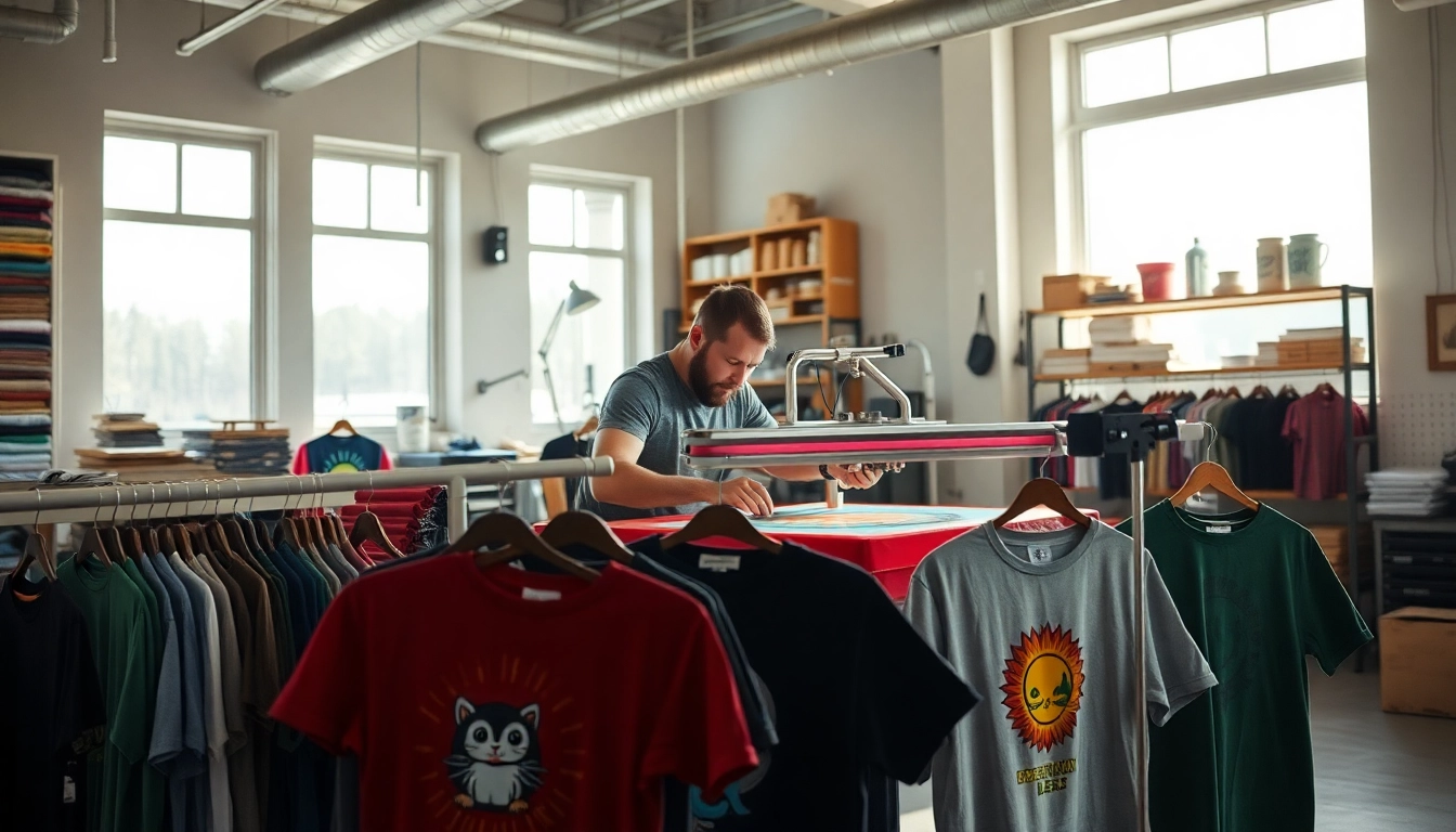 Experience high-quality t shirt printing edmonton with customized designs and vibrant colors at our workshop.