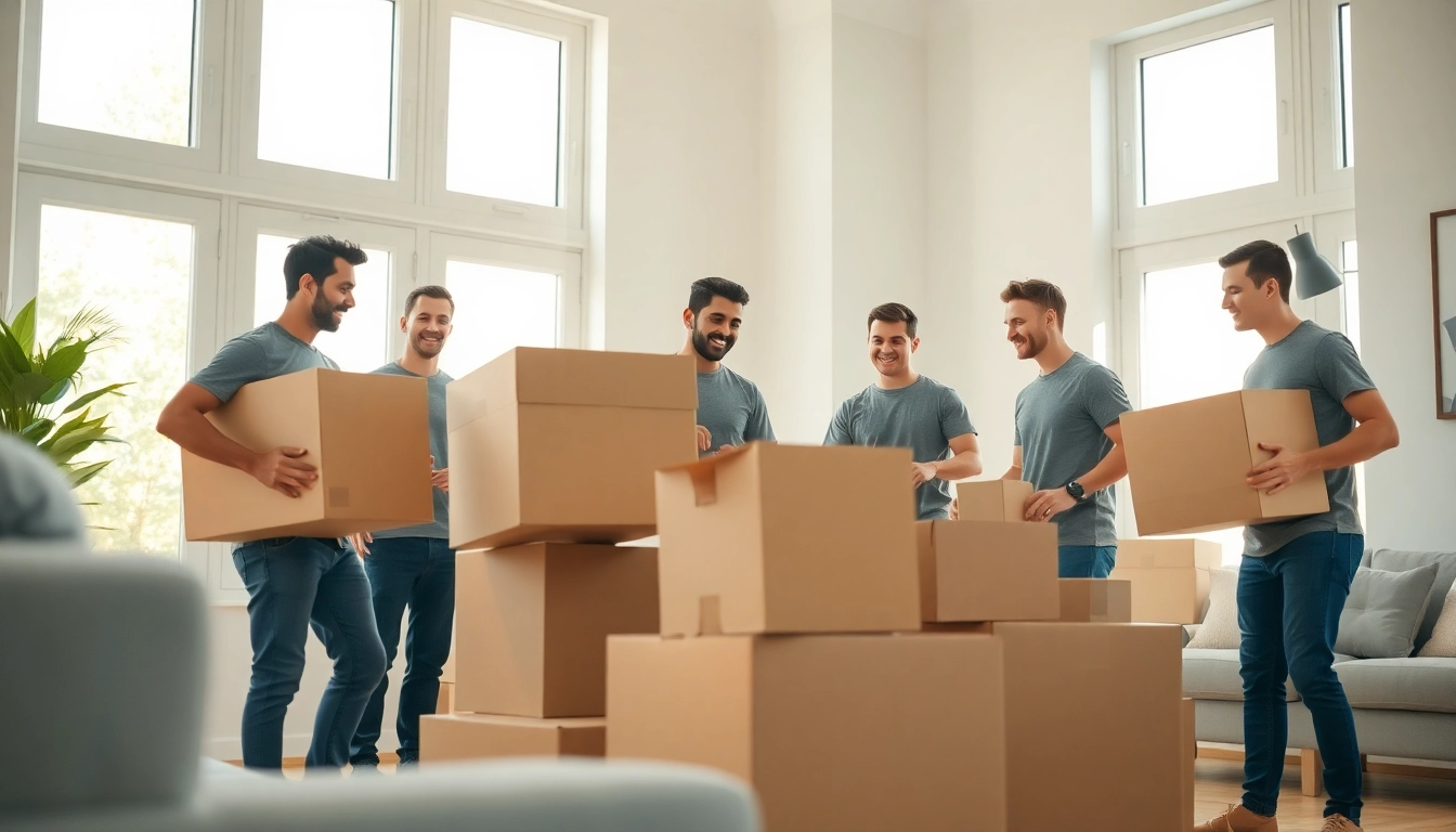 Queens movers efficiently packing a modern living room for a seamless relocation.