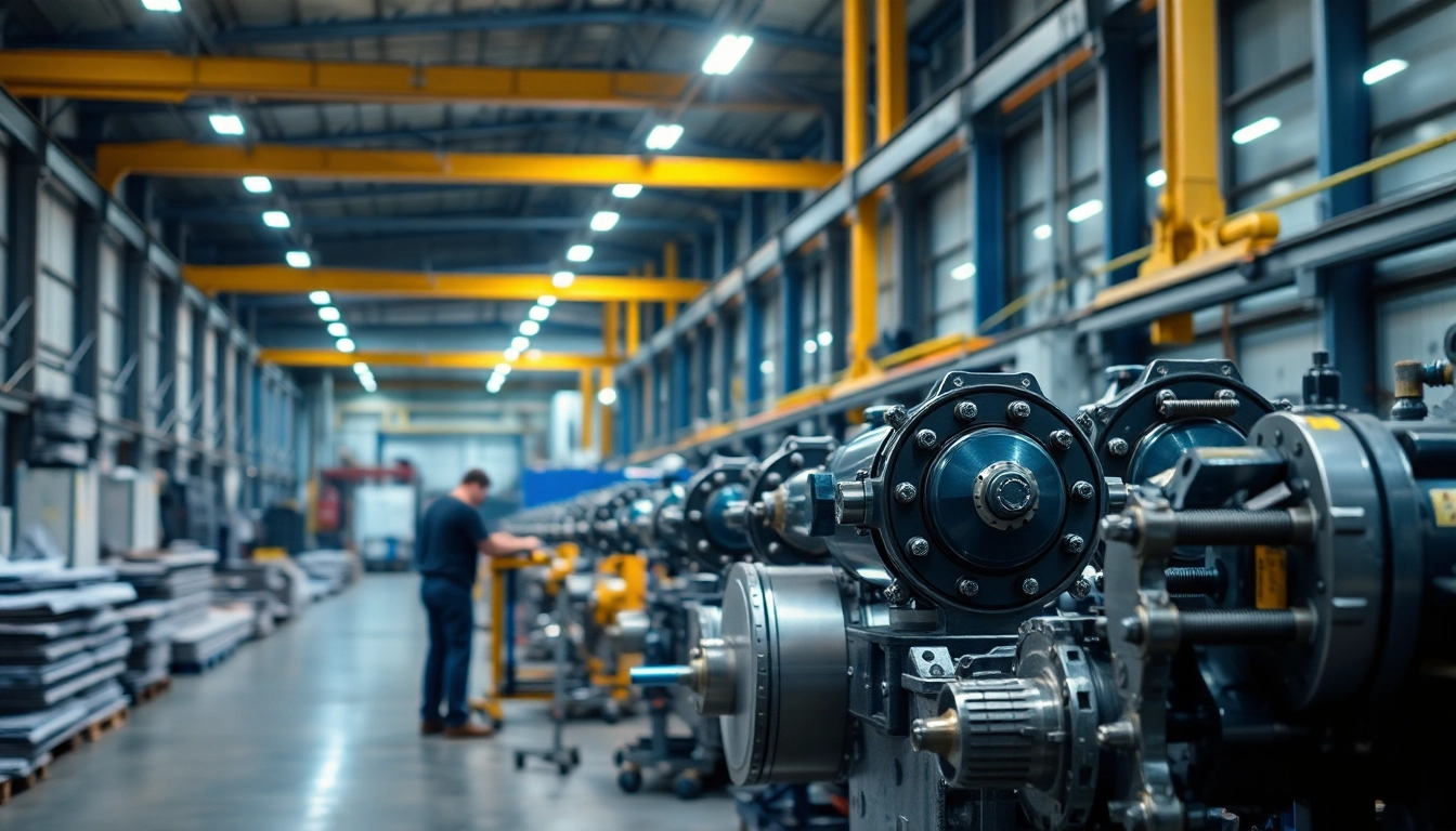Showcasing industrial fabrication in Edmonton with skilled workers assembling machinery.
