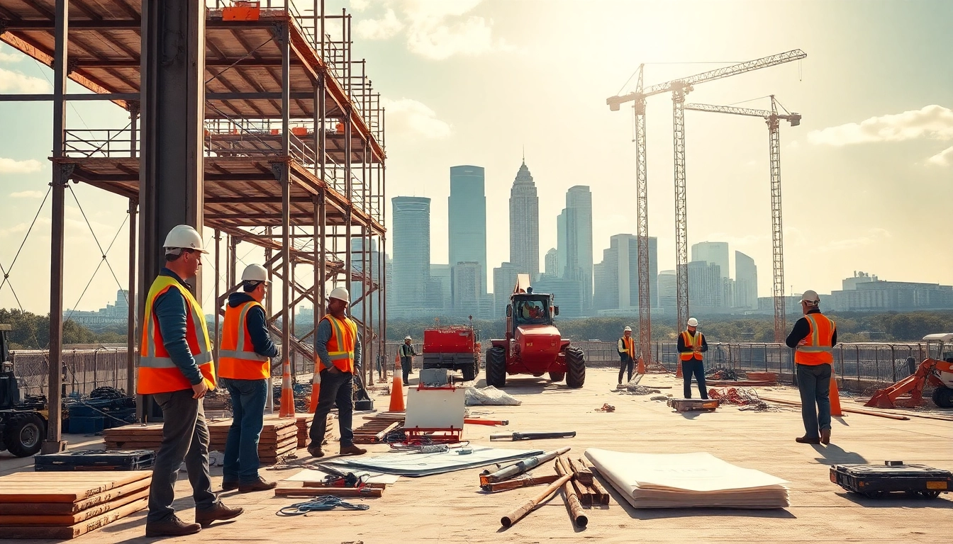 Reveal the essence of austin construction with professionals at work amidst a thriving site in Austin.