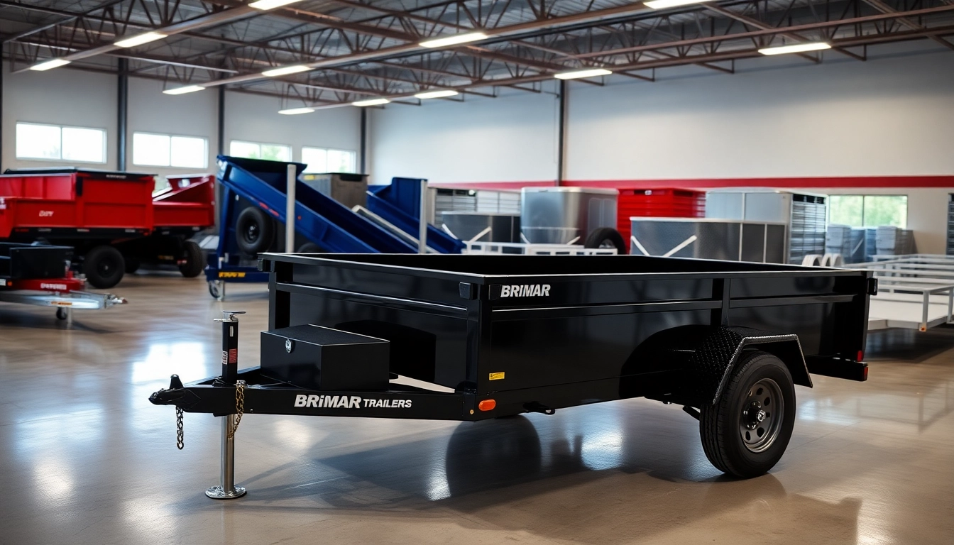 Bri-Mar trailers for sale near me displayed in a bright dealership setting, showcasing various models.