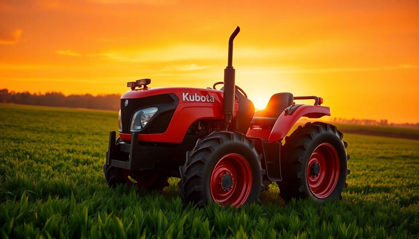 Die Kuboata Traktoren bieten leistungsstarke Lösungen für die Landwirtschaft in einer idyllischen Umgebung.