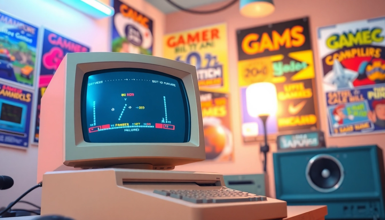 Play exciting dos games online on a retro computer setup with vintage aesthetics.
