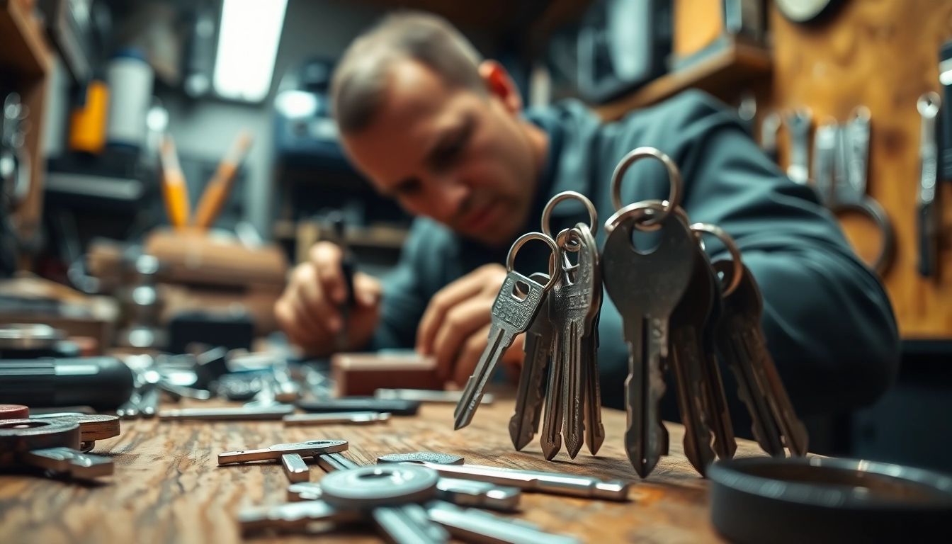 Crafting van keys with precision in a locksmith workshop.