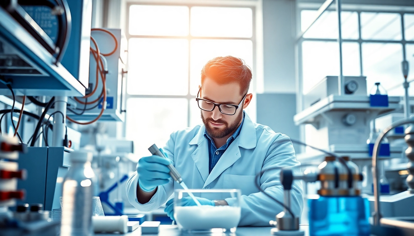Mixing infusion resins in a professional lab setting for advanced composite manufacturing.