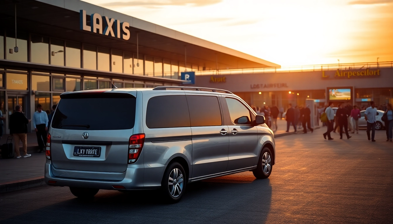 Airport transfers Hebden Bridge providing a luxurious ride to travelers at the terminal.