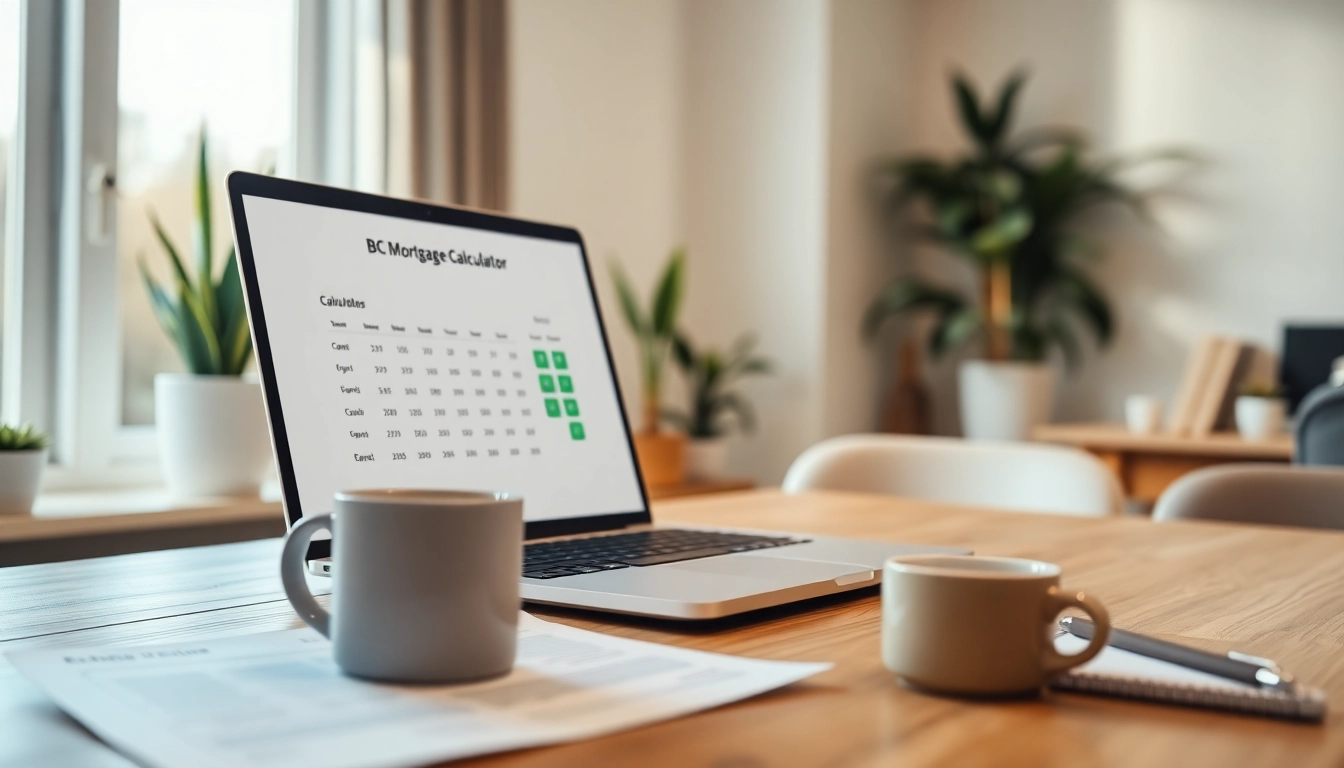 Calculate your home costs with the BC Mortgage Calculator displayed on a laptop.
