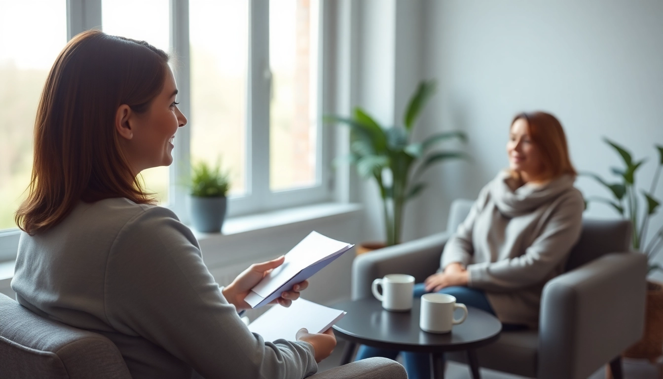 Engaging relationship coach guiding a couple towards better understanding in a cozy counseling setting.