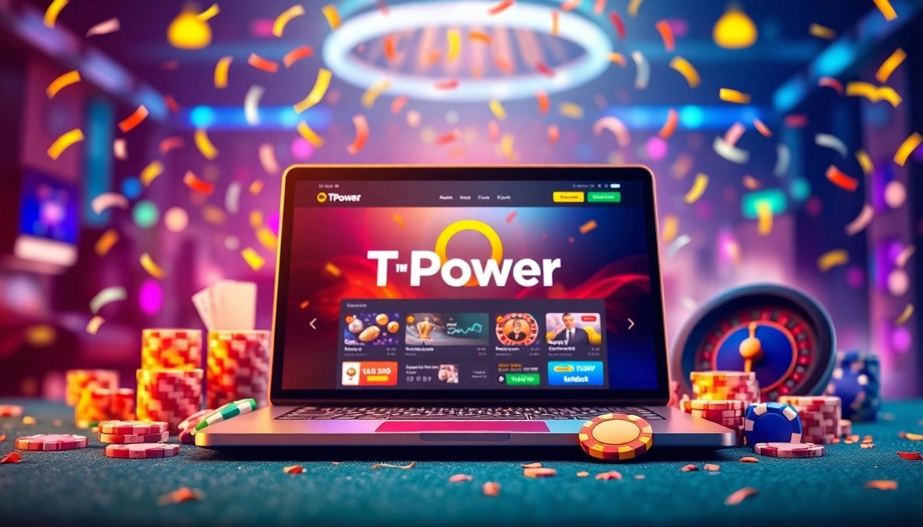 Join the excitement at TPower casino with an engaging online gaming experience showcased in a dynamic setting.