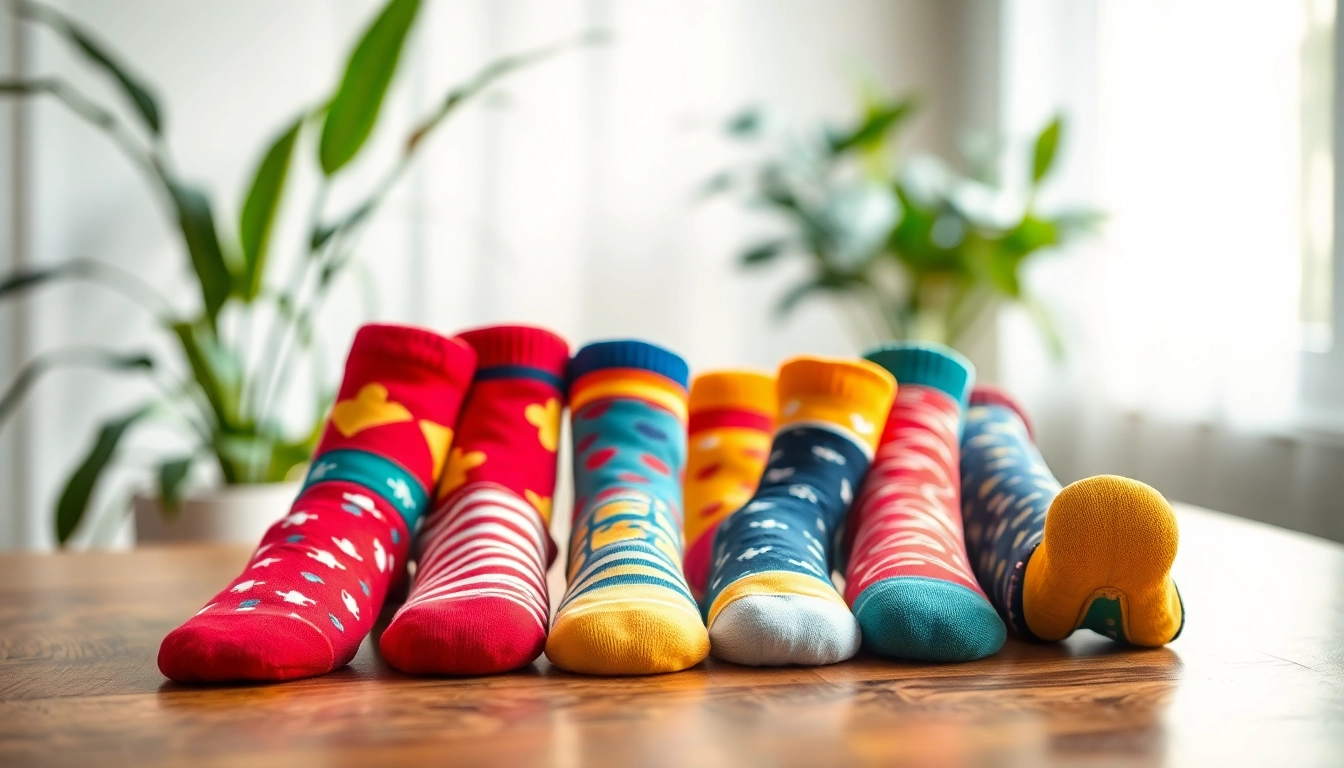 Shop colorful, unique 5 Pairs Mixed Socks showcased in a cozy setting
