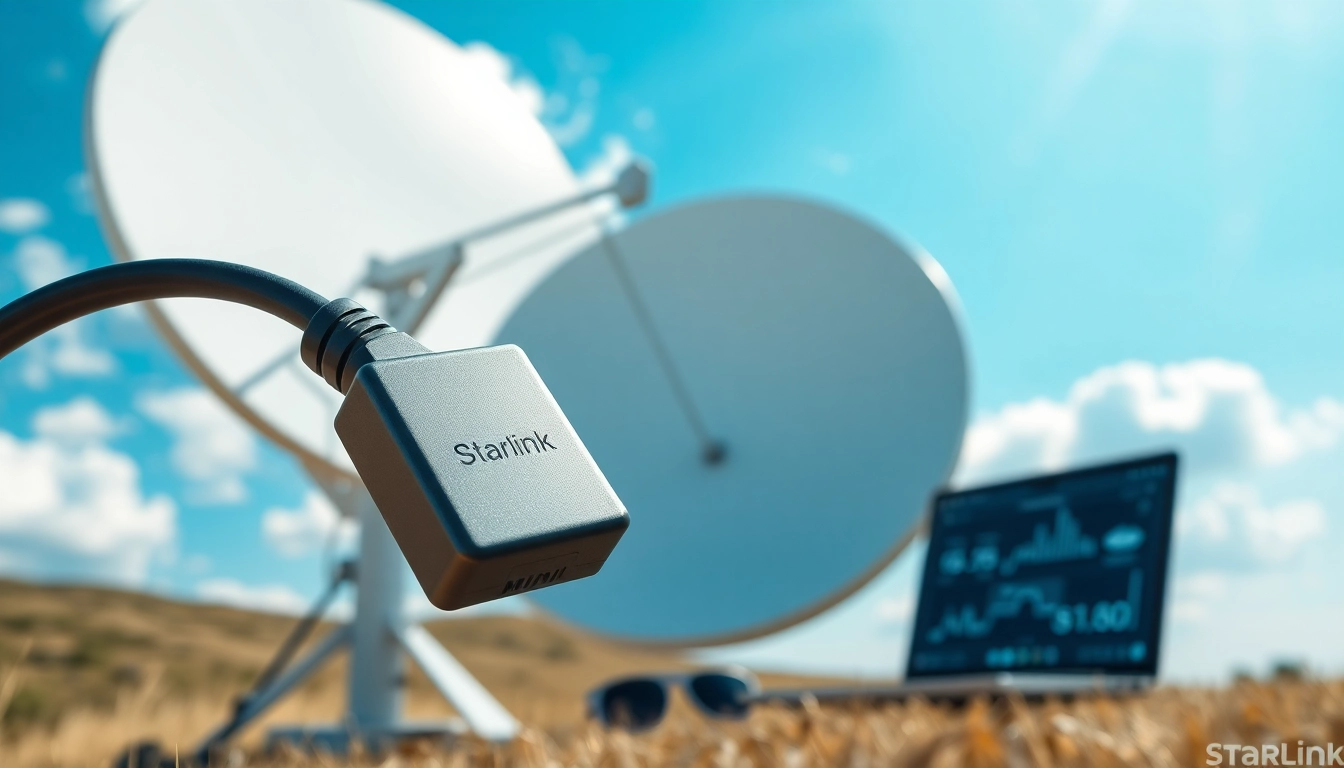 Connecting a starlink mini 12v cable to optimize satellite communication outdoors.
