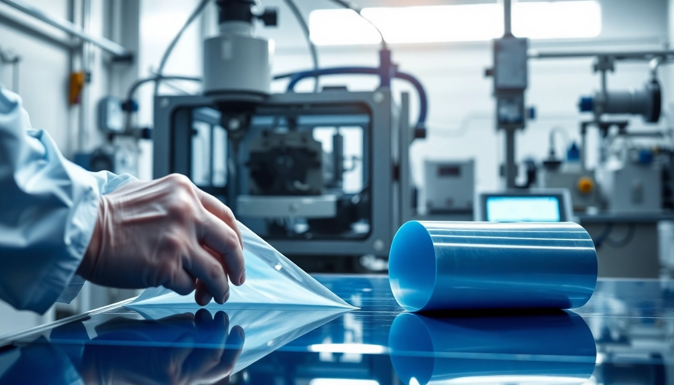 Apply precision adhesive films at https://www.makobond.com/adhesives-films in a modern, high-tech lab.