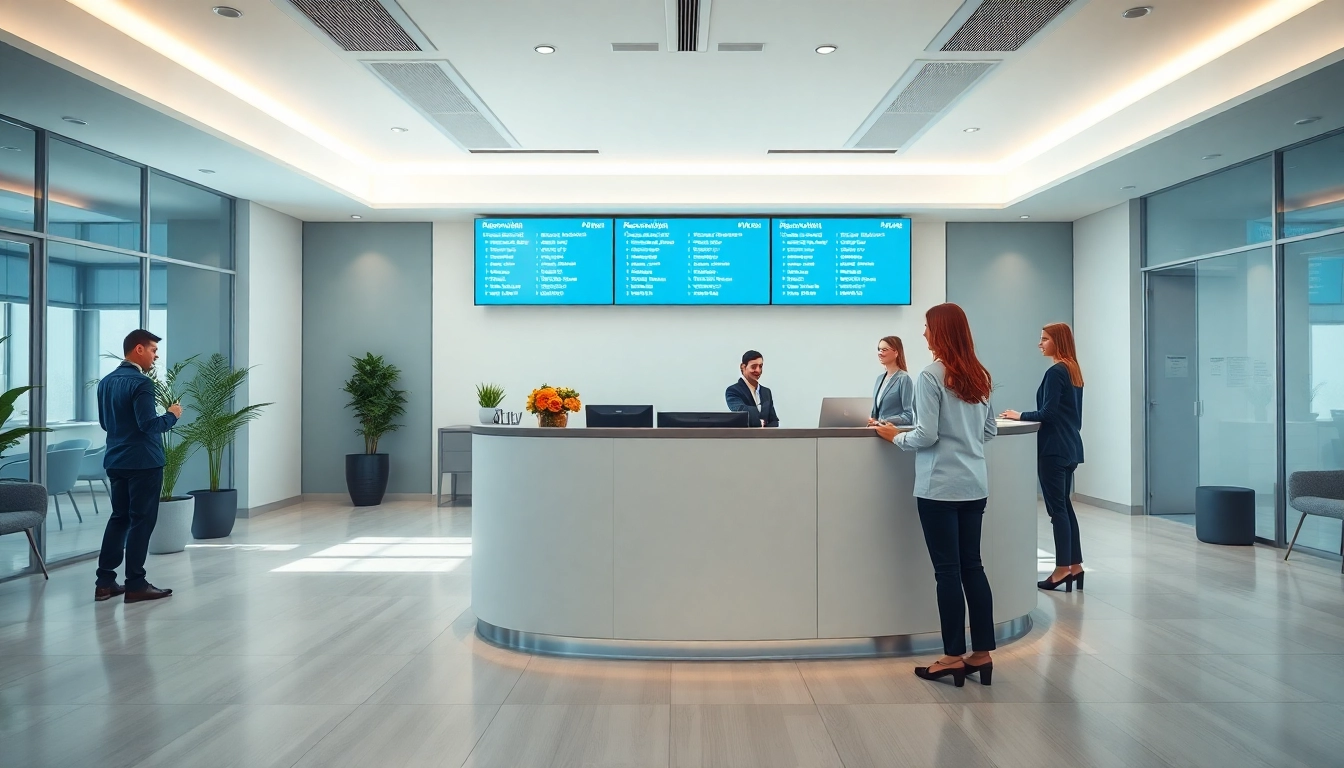 Efficient booking system for Reservation Services enhancing customer experience in a modern office.