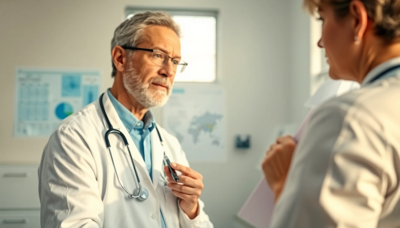 Rheuma-Patient wird von einem Arzt untersucht, um die Symptome zu beurteilen.