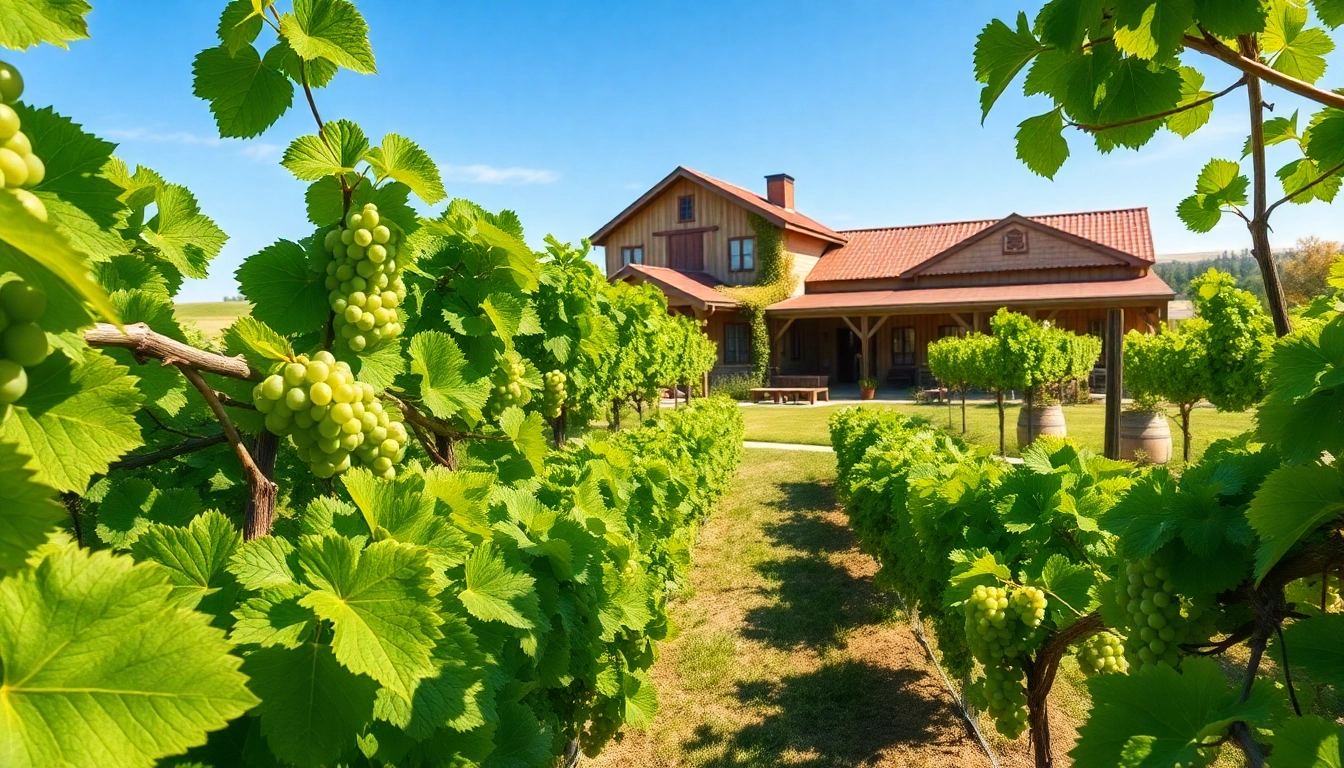 Enjoy the scenic landscape of Clarksburg wineries with lush vineyards and rustic charm.