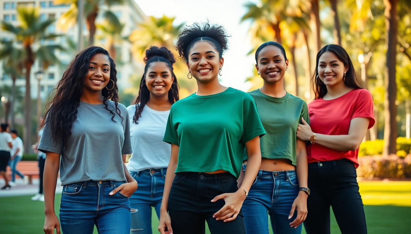 Explore Ay Pero Que Cute Latina Clothing Latina Clothing featuring diverse models wearing vibrant tees and stylish sweatshirts.