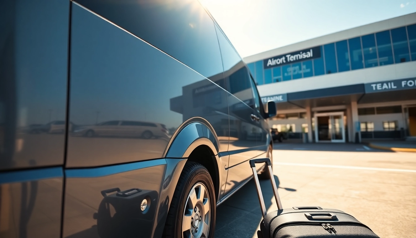 Airport transfers Sowerby bridge using a modern vehicle parked at the airport, showcasing quality service.
