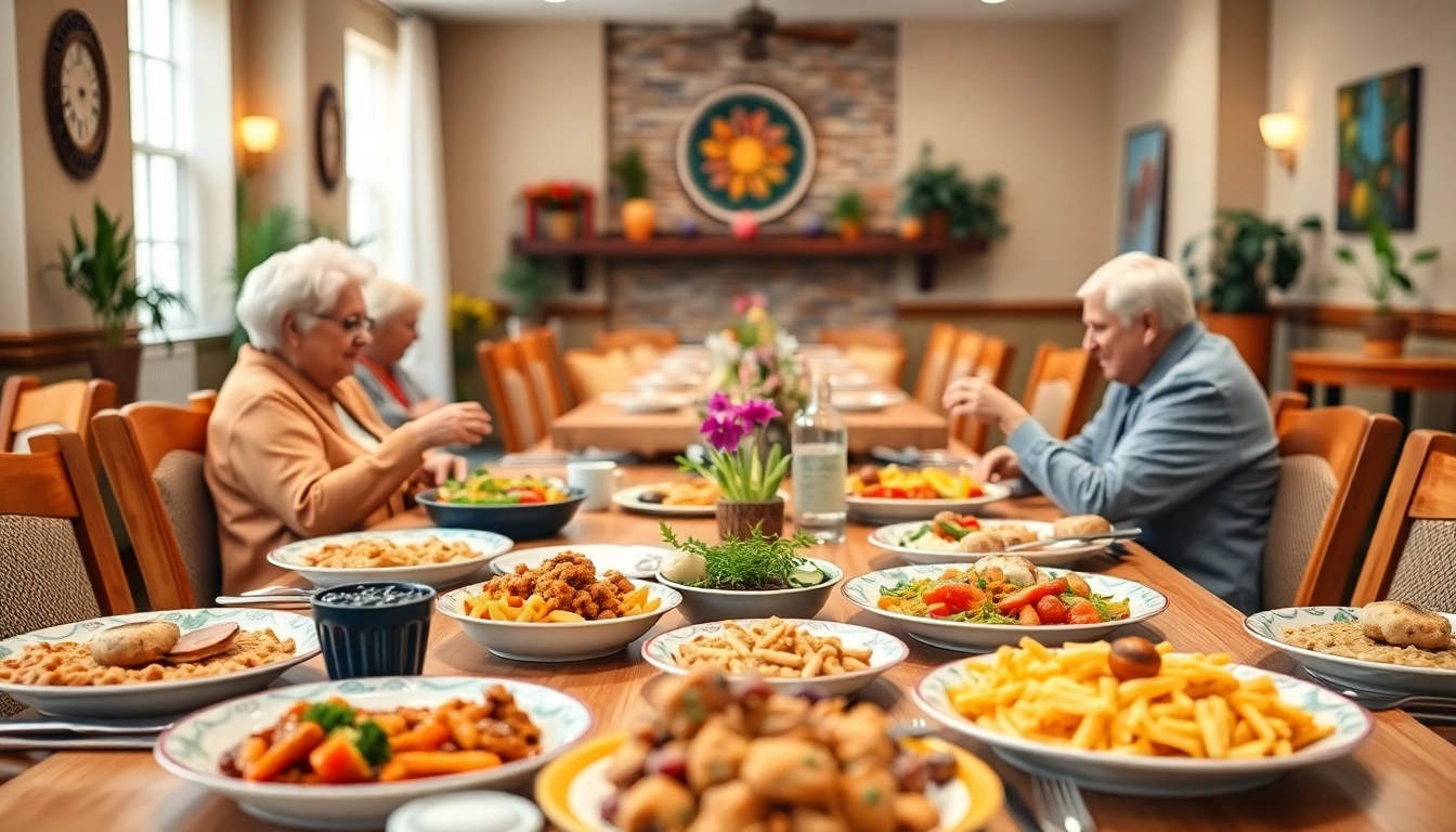 Discover henderson nv senior center menu options displayed on a vibrant dining table.